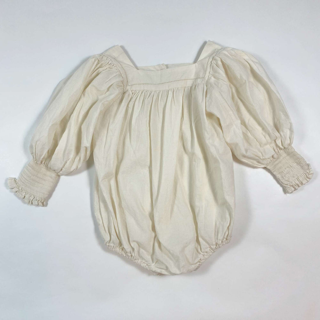 Monbébé off-white cotton romper L/ca 2Y 1