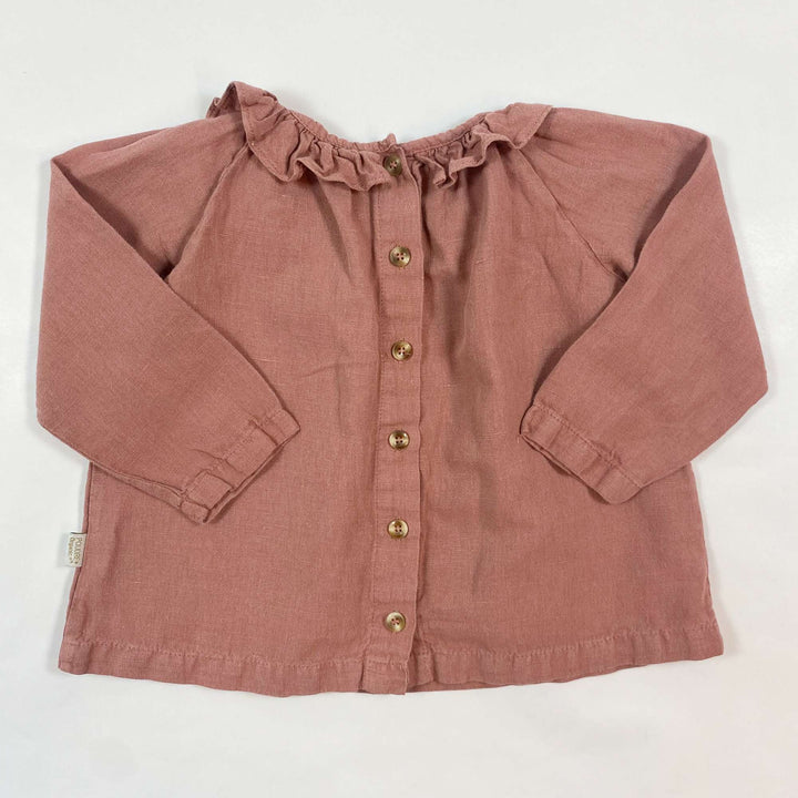 Poudre Organic vintage pink linen blend blouse 24M 2