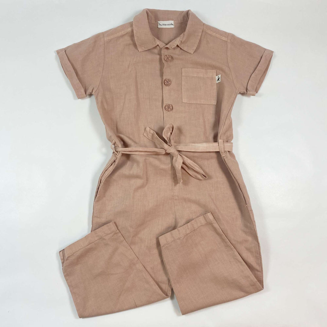 My Little Cozmo dusty pink linen blend jumpsuit 3Y 1