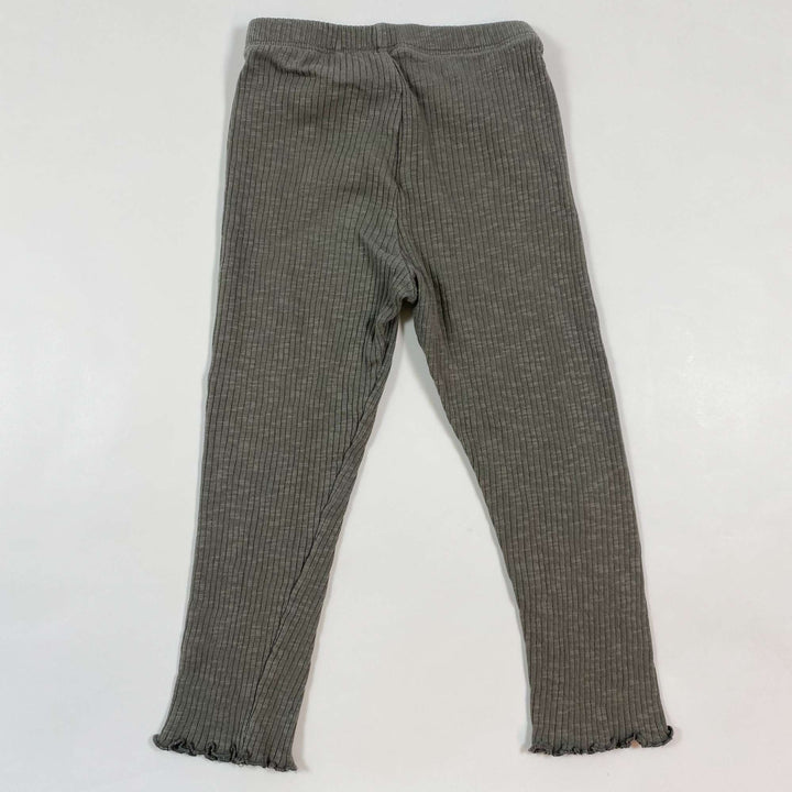 Play Up grey/green rib leggings 3Y 2