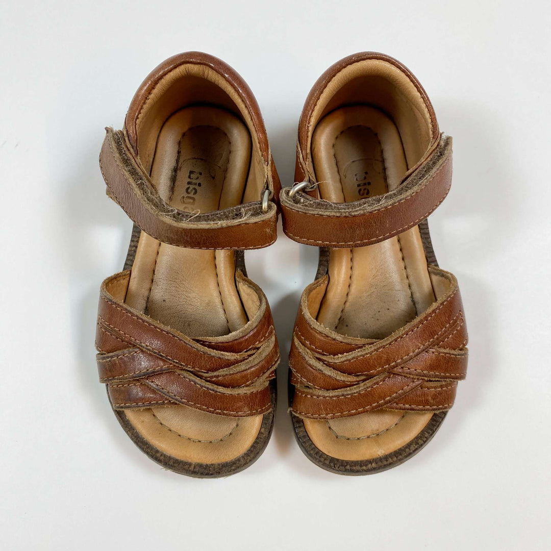 Bisgaard cognac leather braided sandals 23 2