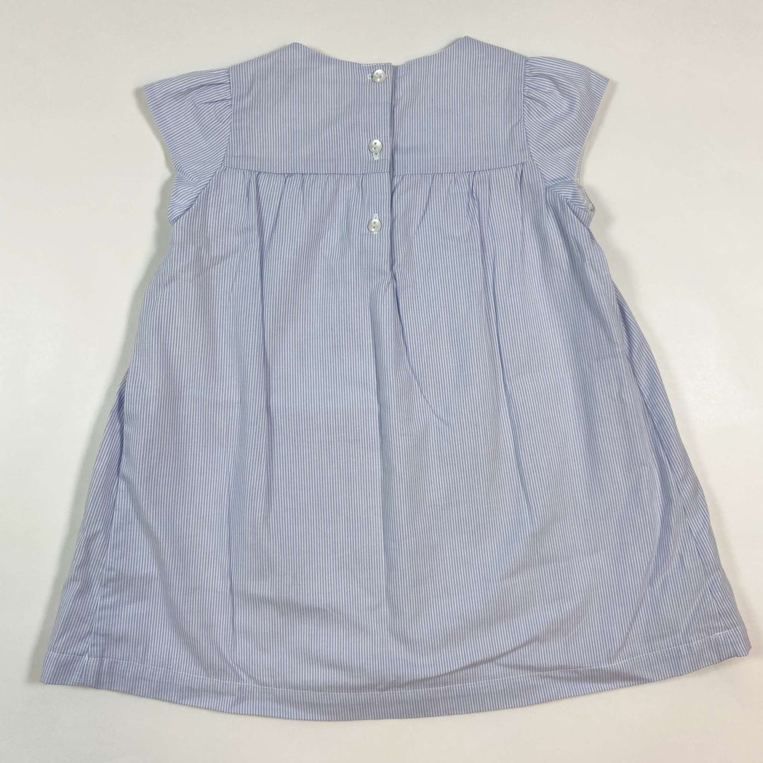 The Little White Company light blue stripe summer dress 9-12M 2