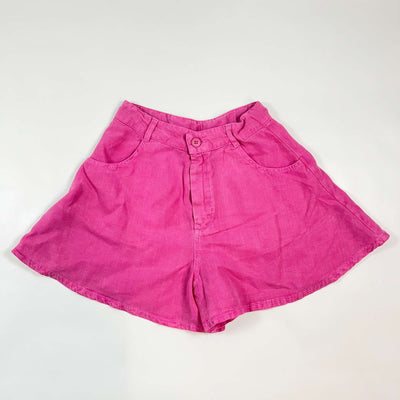 Zara hot pink wide linen mix shorts 7Y/122 1