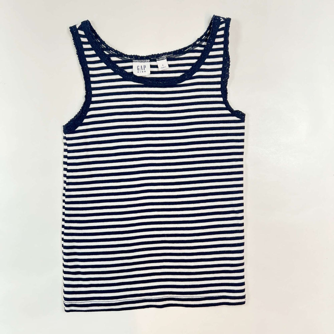 Gap navy striped embroidered tank top S (6-7Y) 1