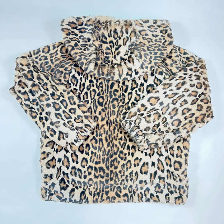 Bellerose black nylon to leopard faux fur reversible jacket 10Y 4