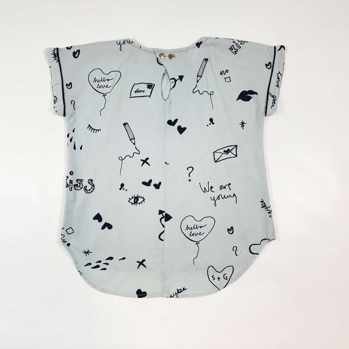 Soft Gallery grey cotton short-sleeved blouse 6Y 2
