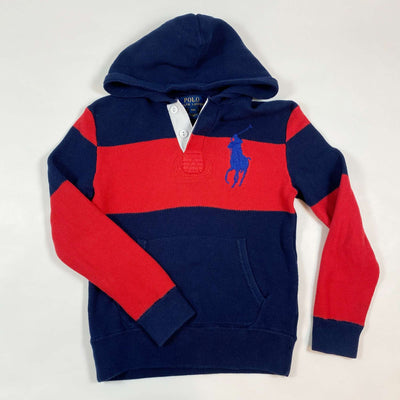 Ralph Lauren navy colour block waffle knit hoodie S(8Y) 1