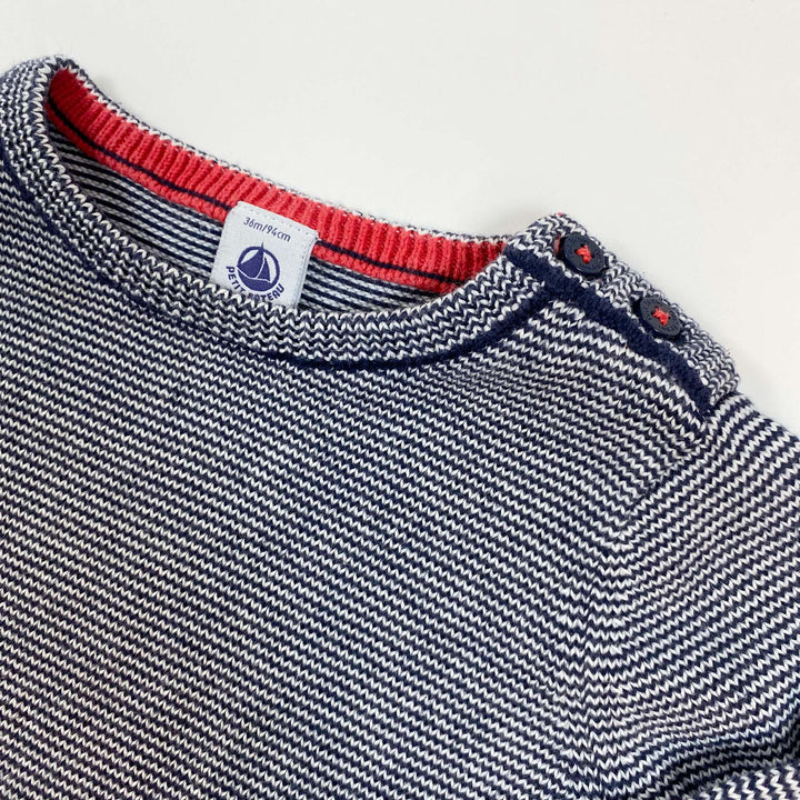 Petit Bateau navy knitted cotton sweater 36M/94 2