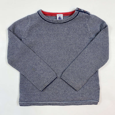 Petit Bateau navy knitted cotton sweater 36M/94 1