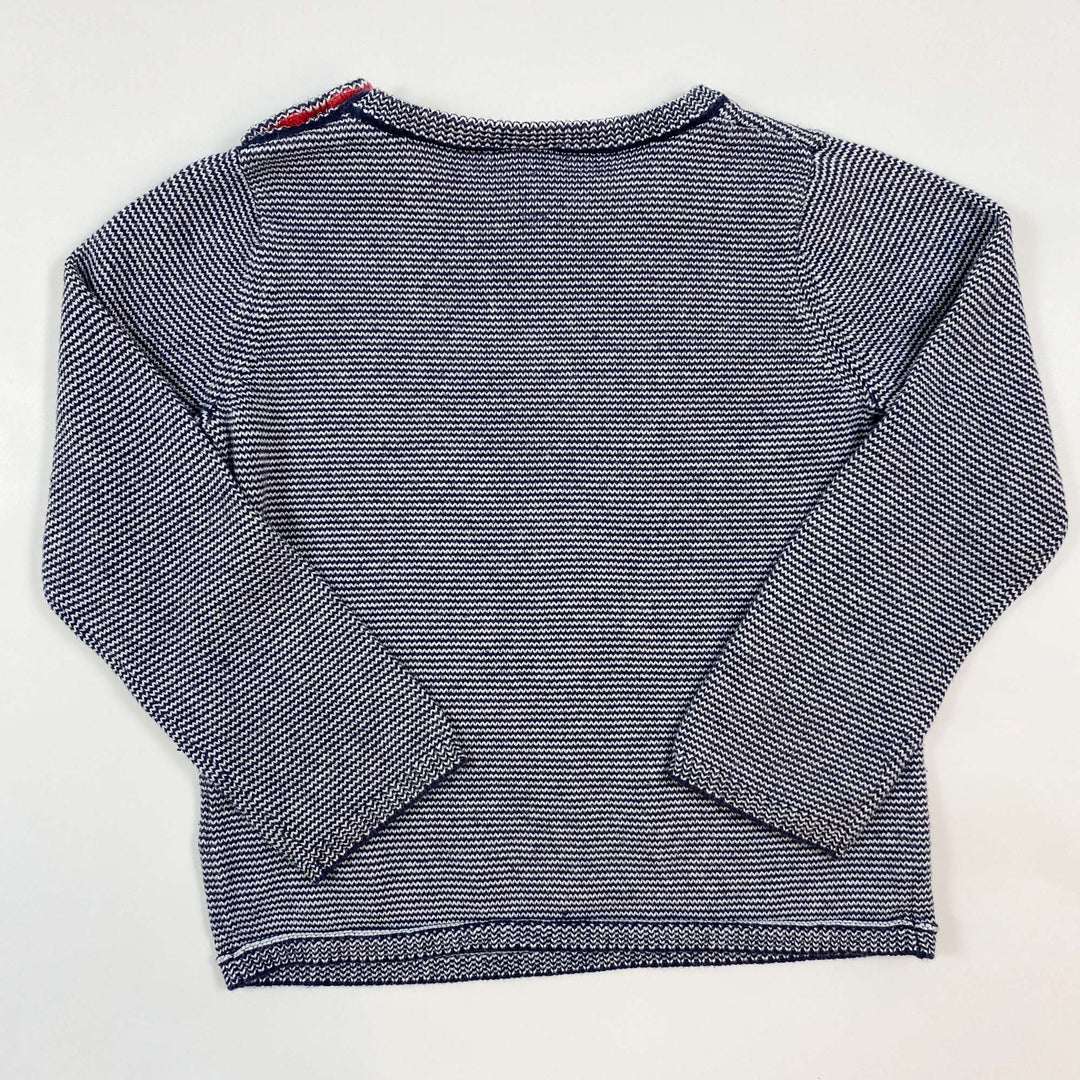 Petit Bateau navy knitted cotton sweater 36M/94 3