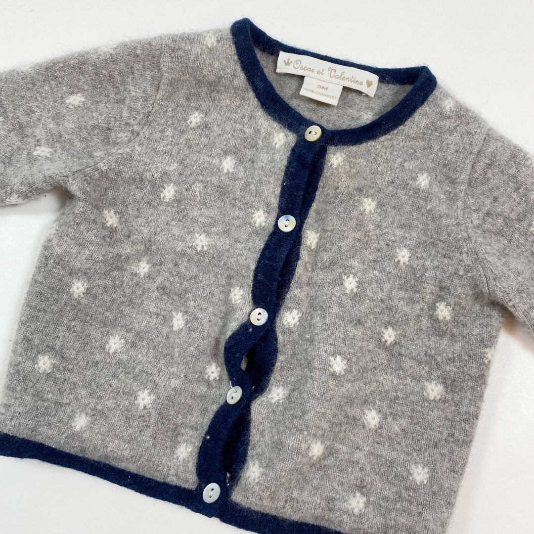 Oscar et Valentine grey cashmere cardigan 3M/60 2