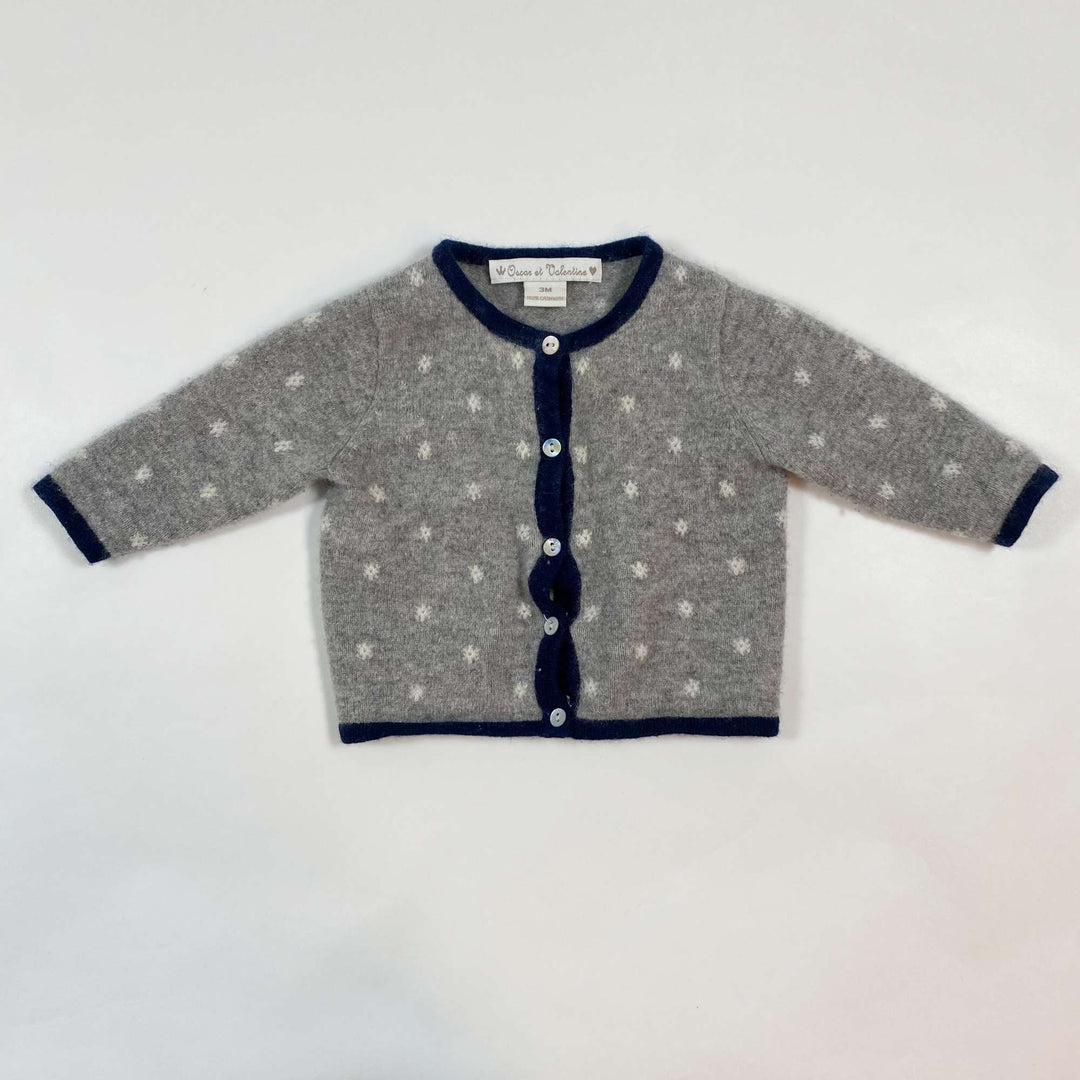 Oscar et Valentine grey cashmere cardigan 3M/60 1