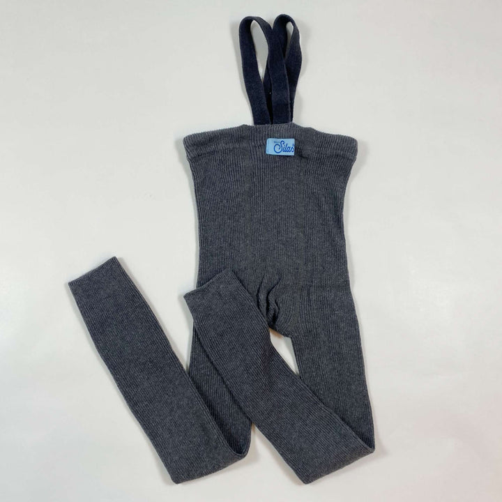 Silly Silas grey footless ribbed tights 86-95 2