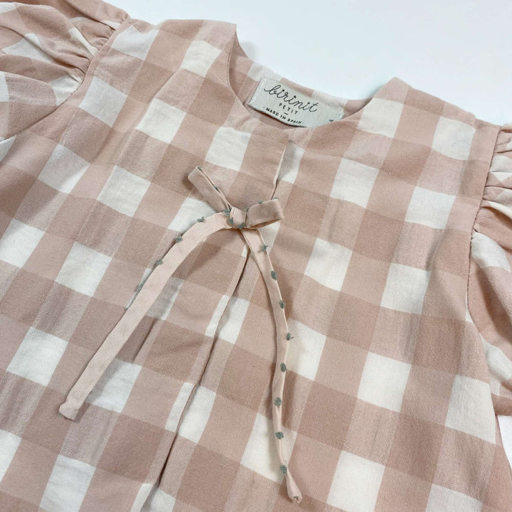 Birinit Petit dusty pink mega gingham blouse 1Y 2
