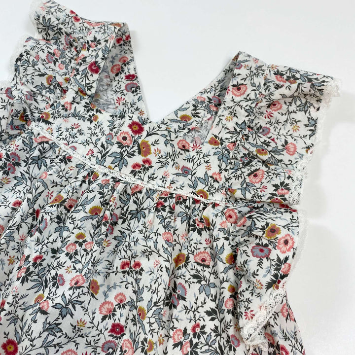 Tartine et Chocolat floral sleeveless blouse with lace lining 2Y 2