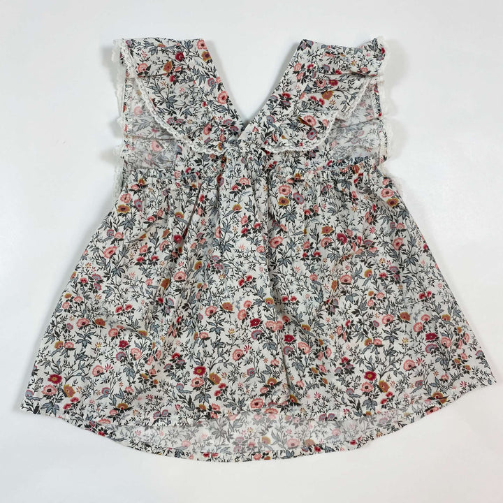 Tartine et Chocolat floral sleeveless blouse with lace lining 2Y 3