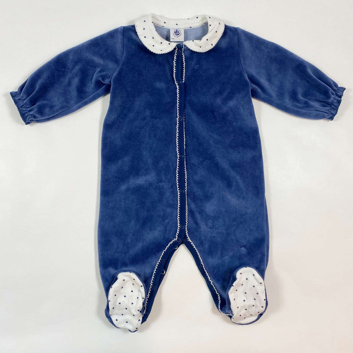 Petit Bateau midnight blue velvet pyjama 6M/67 1