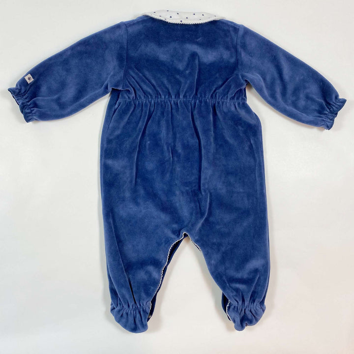 Petit Bateau midnight blue velvet pyjama 6M/67 2