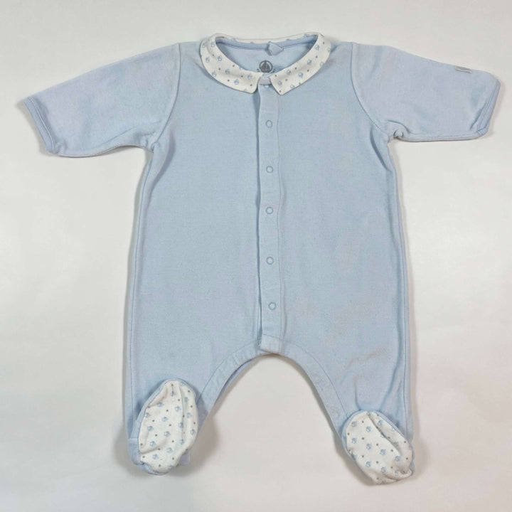 Petit Bateau light blue velvet pyjamas 3M/60 1