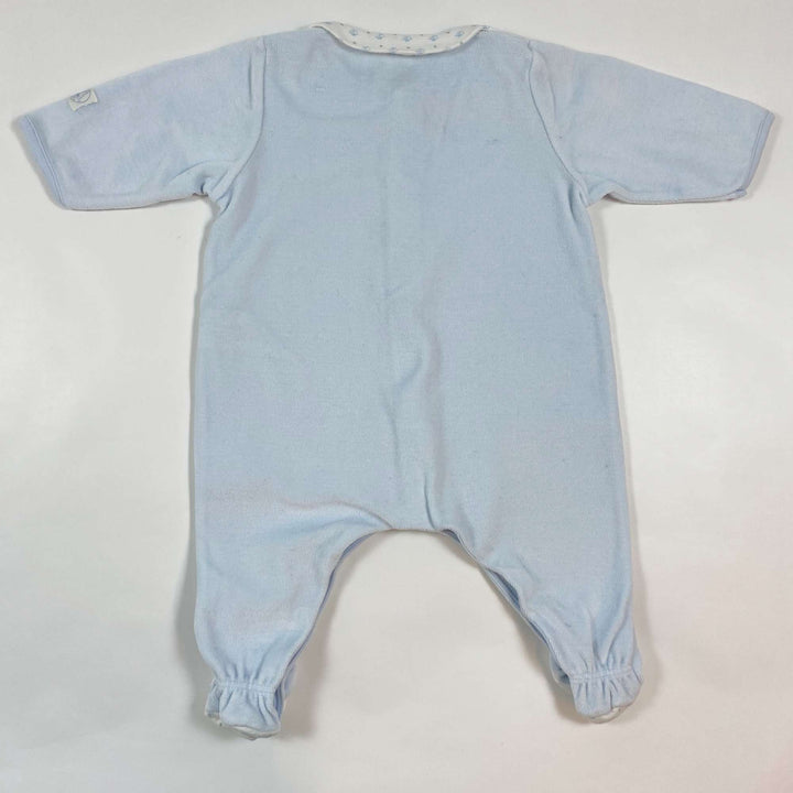 Petit Bateau light blue velvet pyjamas 3M/60 3