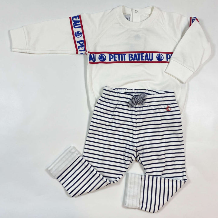 Petit Bateau logo sweatshirt & leggings set Second Season 12M/74 1