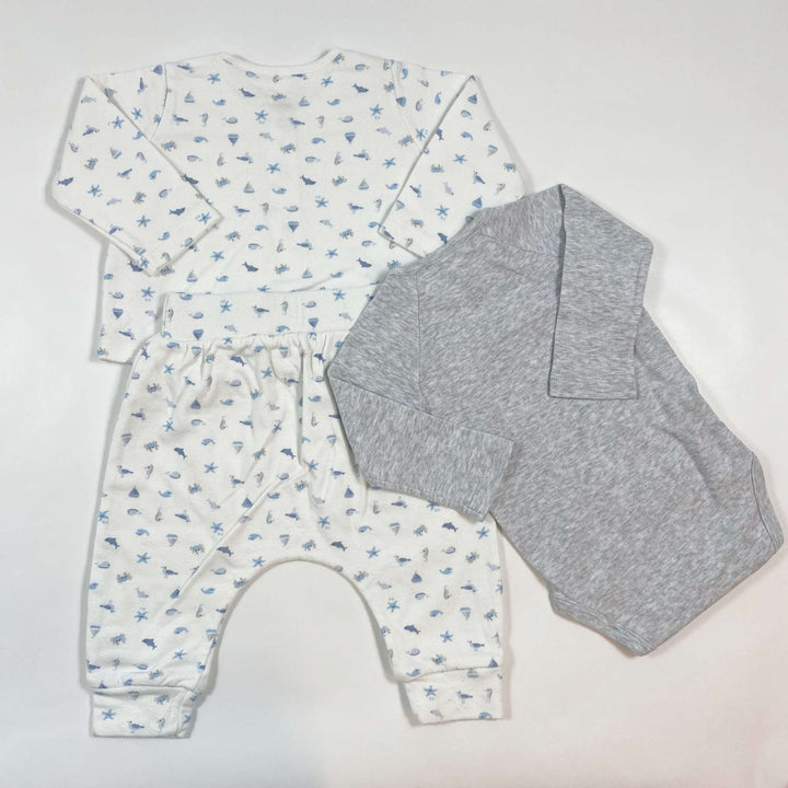 Petit Bateau seeaside print organic cotton 3-piece set 6M/67 3