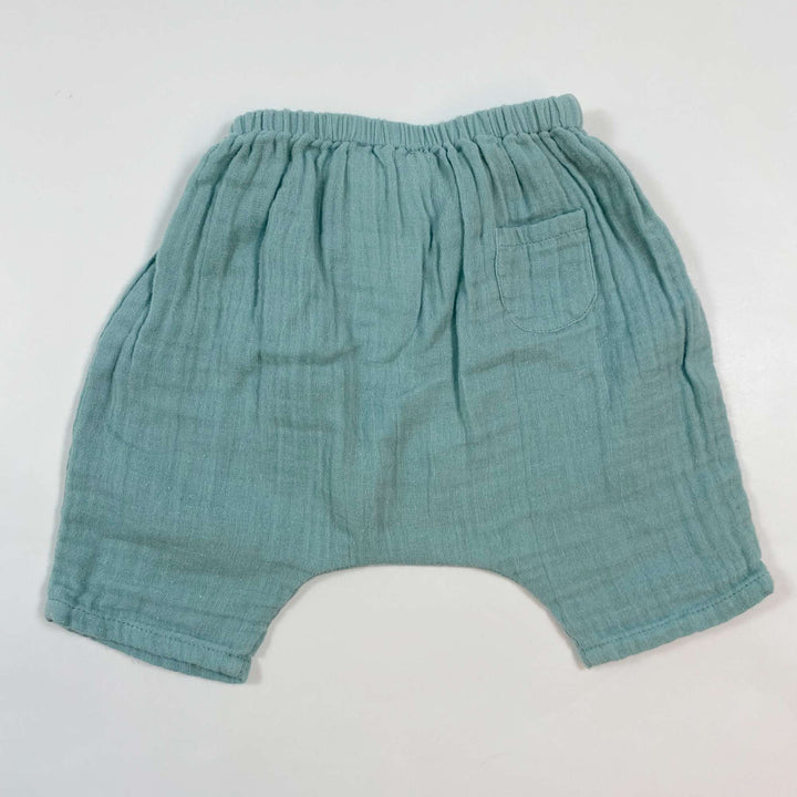 Cyrillus sea green muslin baby trousers 1M 2
