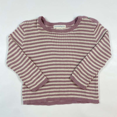 Serendipity Organics soft purple striped knit sweater 86/18M 1