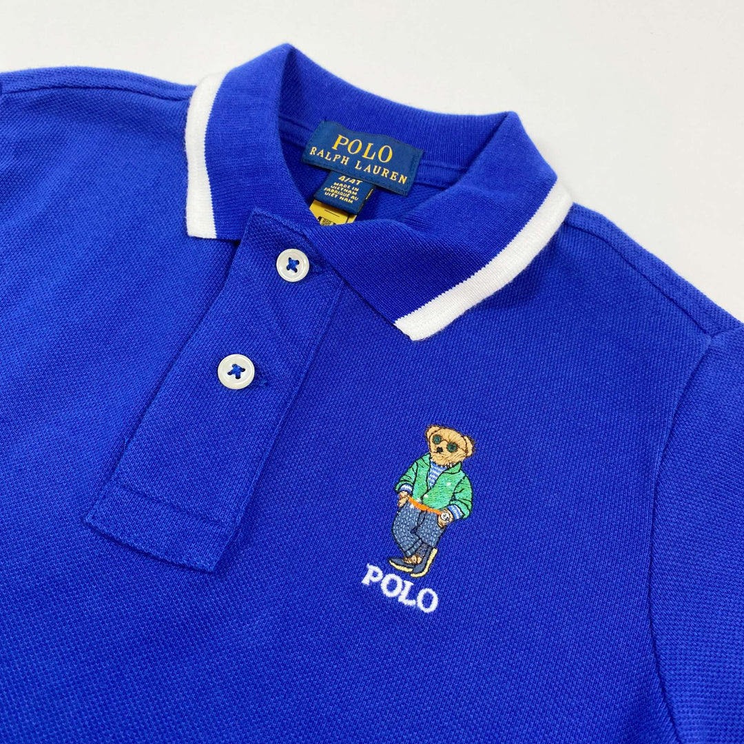 Ralph Lauren bright blue teddy embroidery polo shirt Second Season 4Y 2