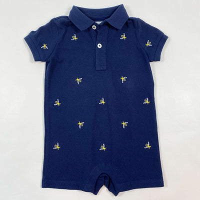 Ralph Lauren navy bee embroidered polo romper Second Season 6M 1