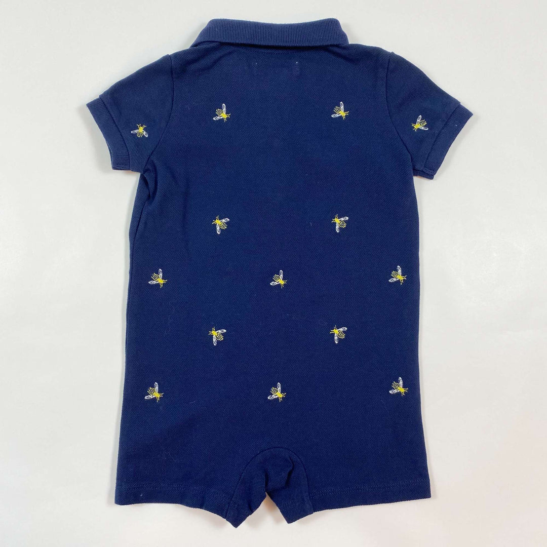 Ralph Lauren navy bee embroidered polo romper Second Season 6M 3
