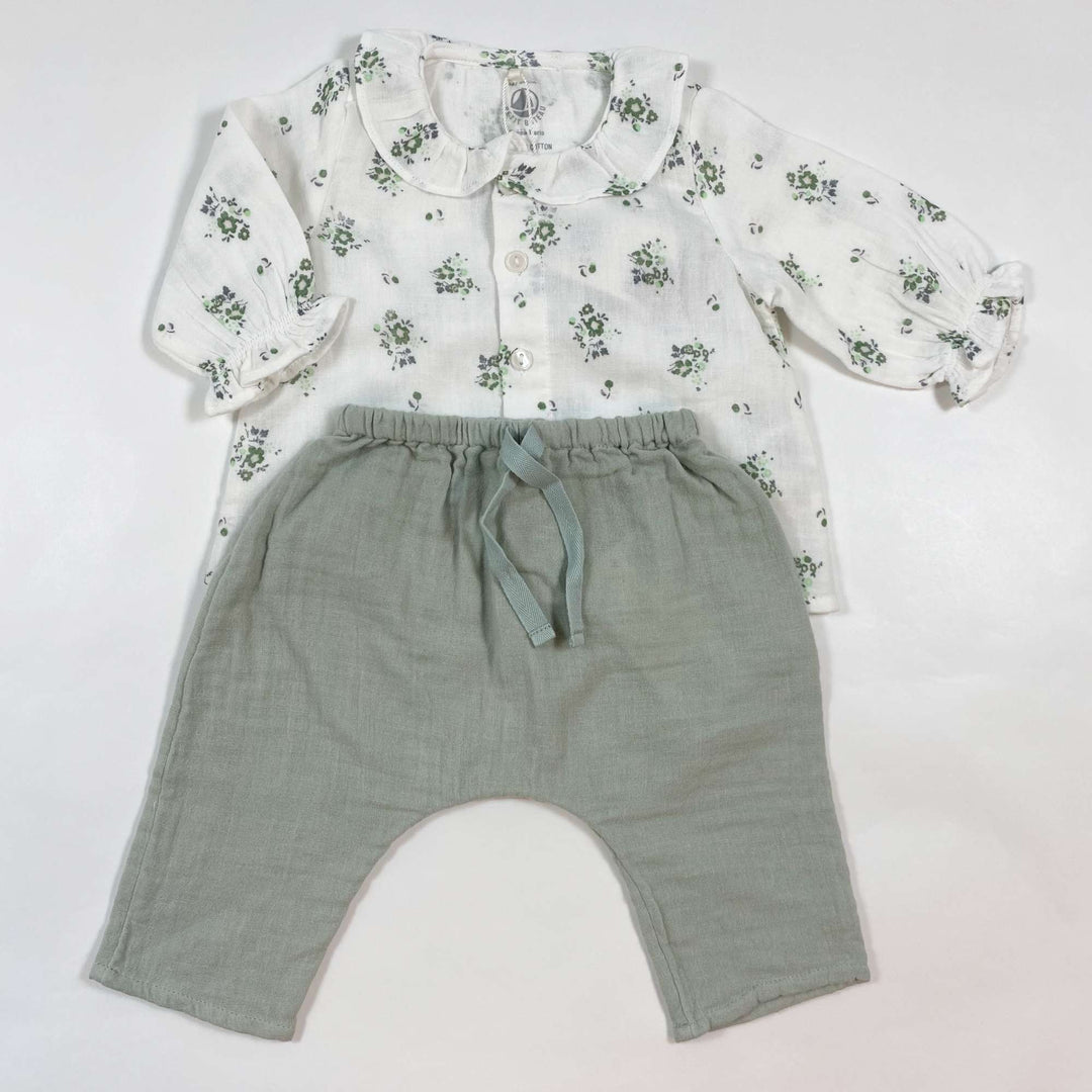 Petit Bateau sage floral organic cotton muslin summer set Second Season 3M/60 1