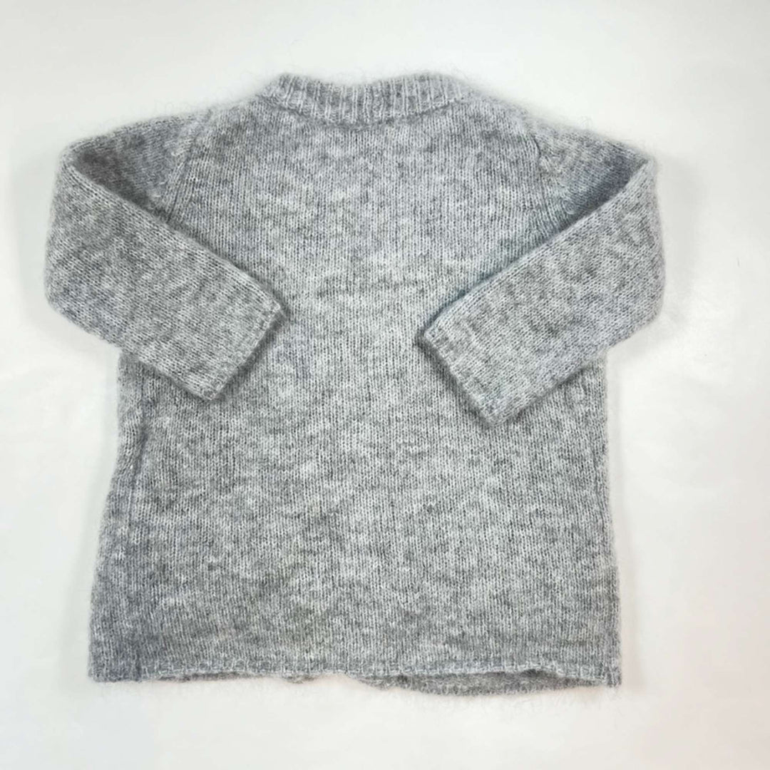 MarMar Copenhagen grey melange chunky mohair mix cardigan 2-3Y 2