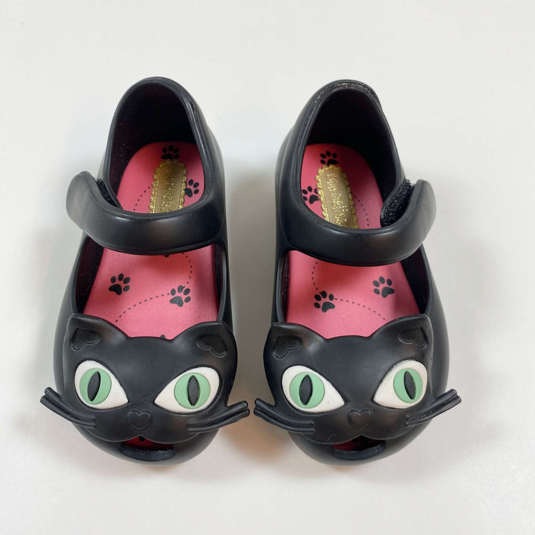 Mini Melissa black cat rubber ballerinas 19/20 1