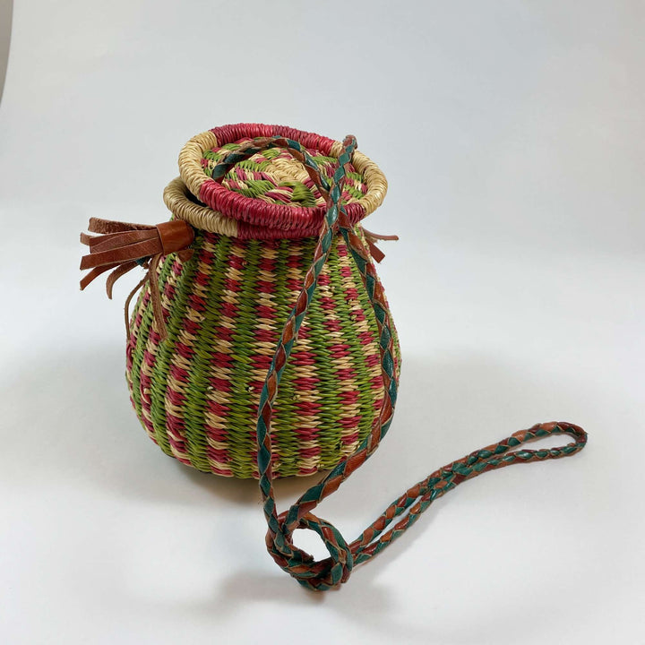 Handmade in Africa colourful braided basket one size/H19cmD18cm 1