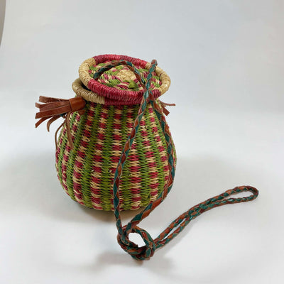 Handmade in Africa colourful braided basket one size/H19cmD18cm 1