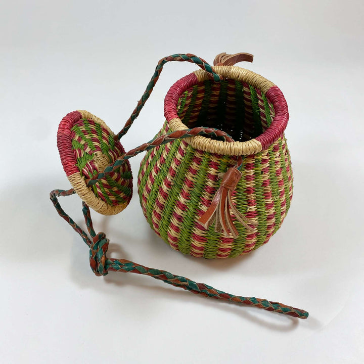 Handmade in Africa colourful braided basket one size/H19cmD18cm 2