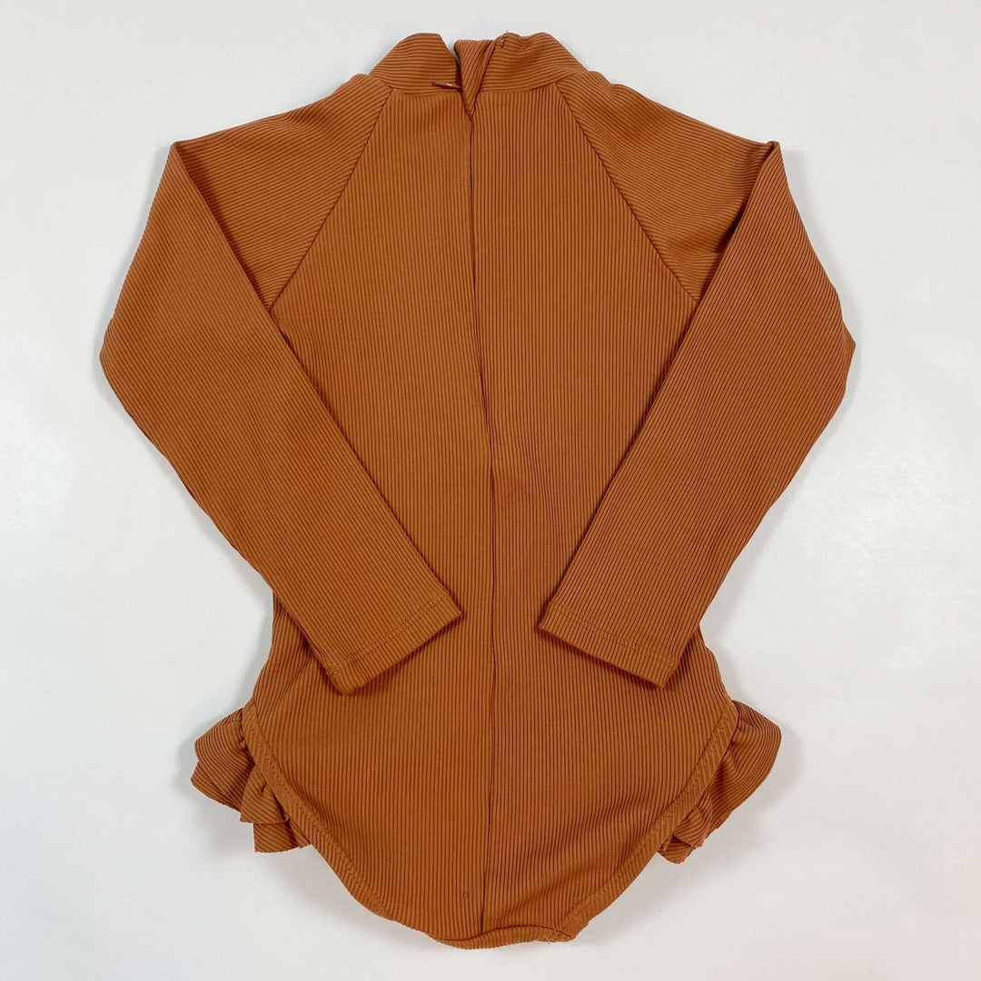 Lil' Atelier terracotta ribbed UV swimsuit 2-3Y/98 2
