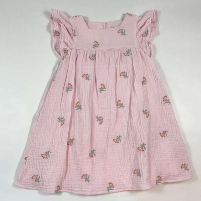 Vertbaudet pink embroidered muslin summer dress 6Y/116 1