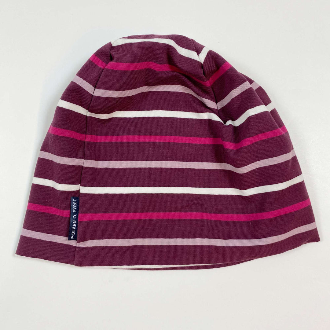 Polarn O. Pyret purple striped all-year hat 52-54/2-9Y 2