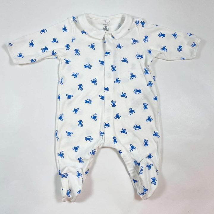 Petit Bateau monkey print organic cotton footed pyjama Second Season diff. sizes 1