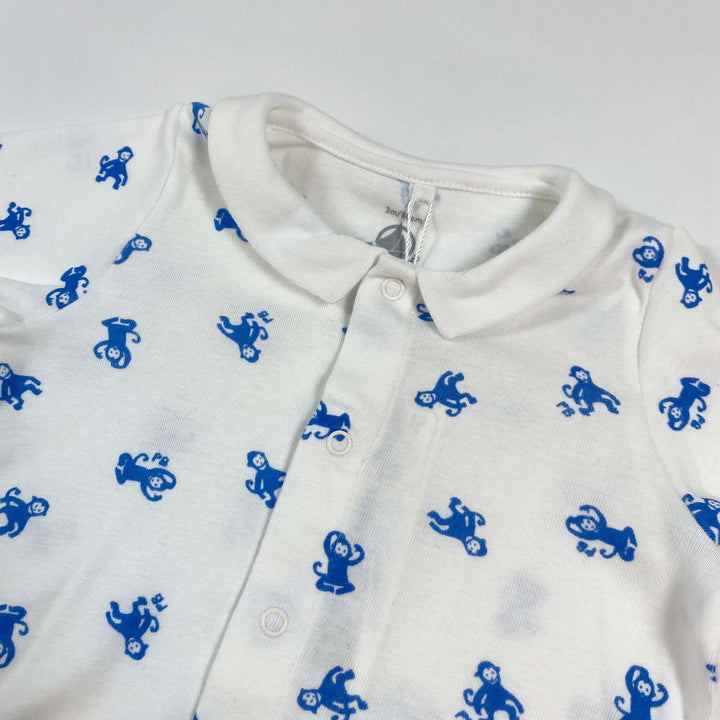 Petit Bateau monkey print organic cotton footed pyjama Second Season diff. sizes 2