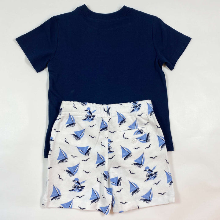 Ralph Lauren navy sail print casual t-shirt & shorts summer set Second Season diff. sizes 2
