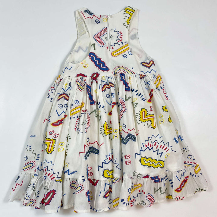 Stella McCartney Kids ecru abstract print dress 2Y 2