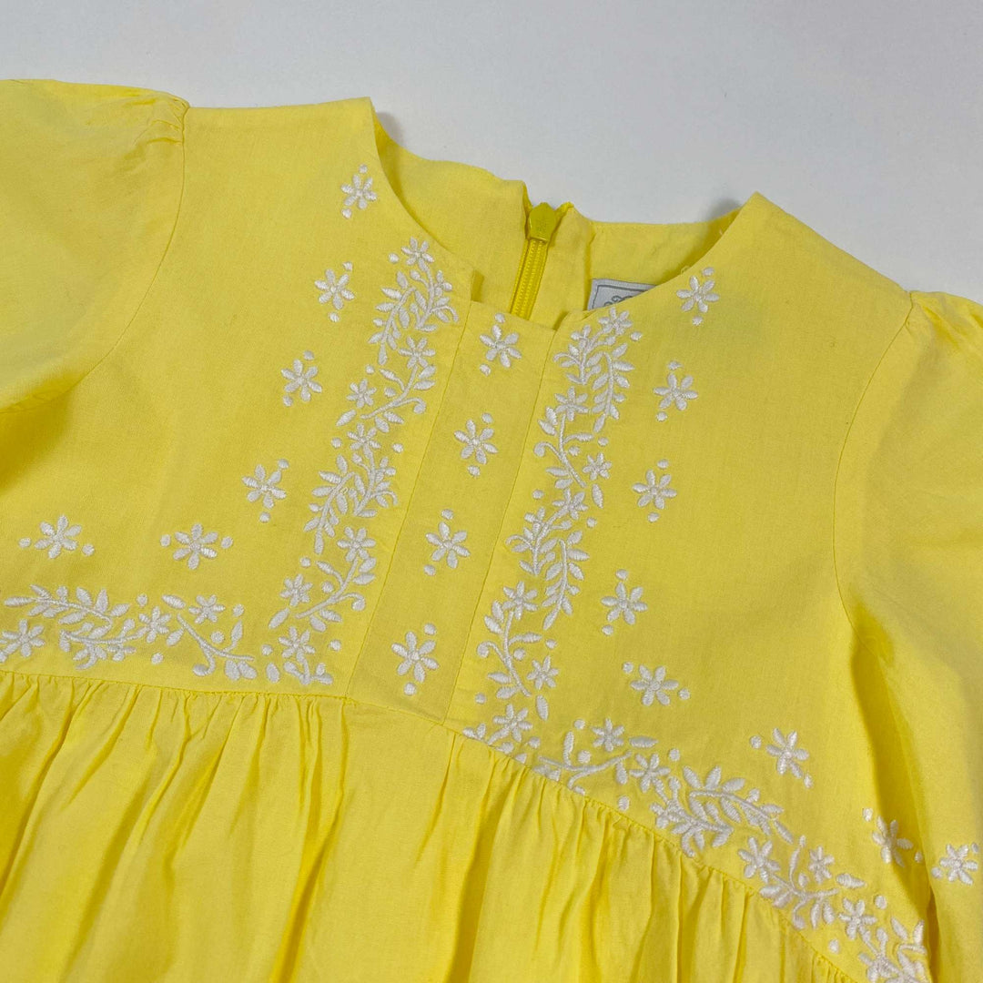 Tartine et Chocolat yellow embroidered summer tunic dress 3Y 2