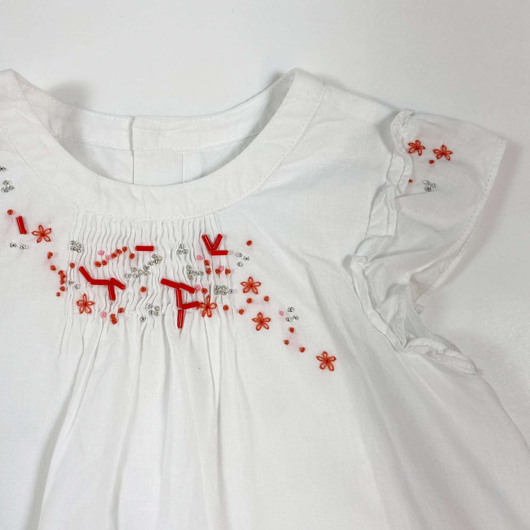 Tartine et Chocolat white coral detail embroidered dress 2Y 2