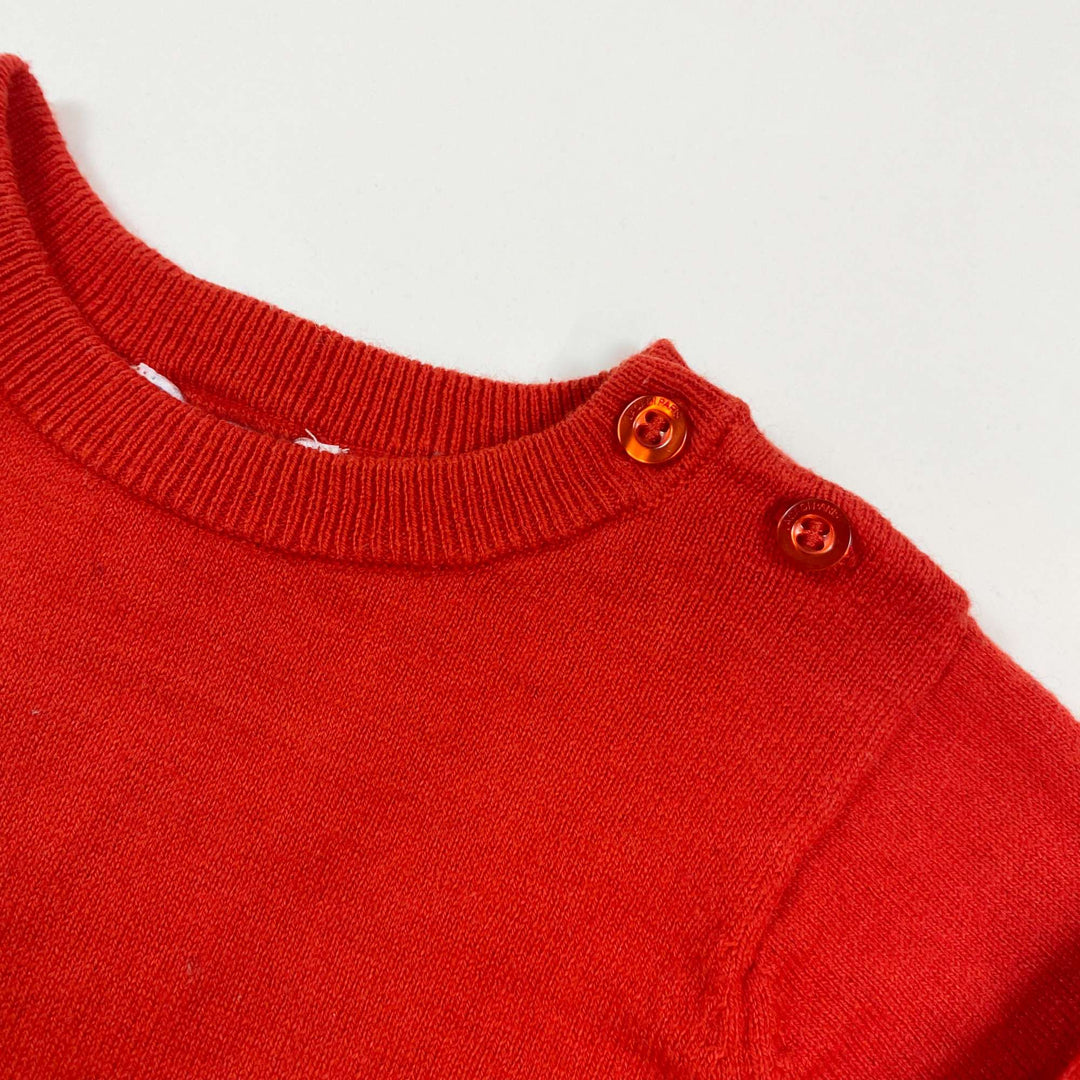 Jacadi red truck print sweater 18M/81 2