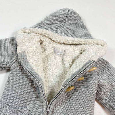 Cadet Rousselle grey teddy lined hooded jacket 12M 1