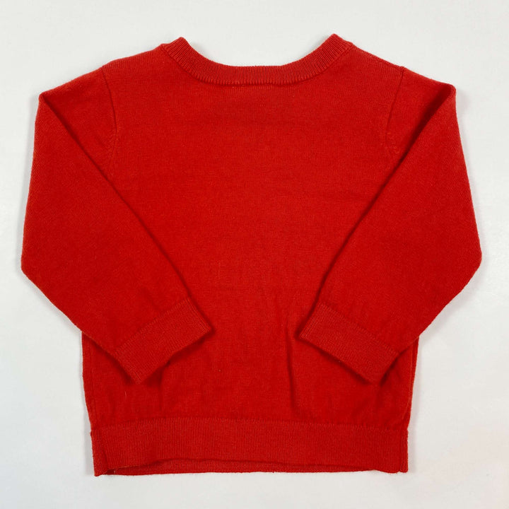 Jacadi red truck print sweater 18M/81 3