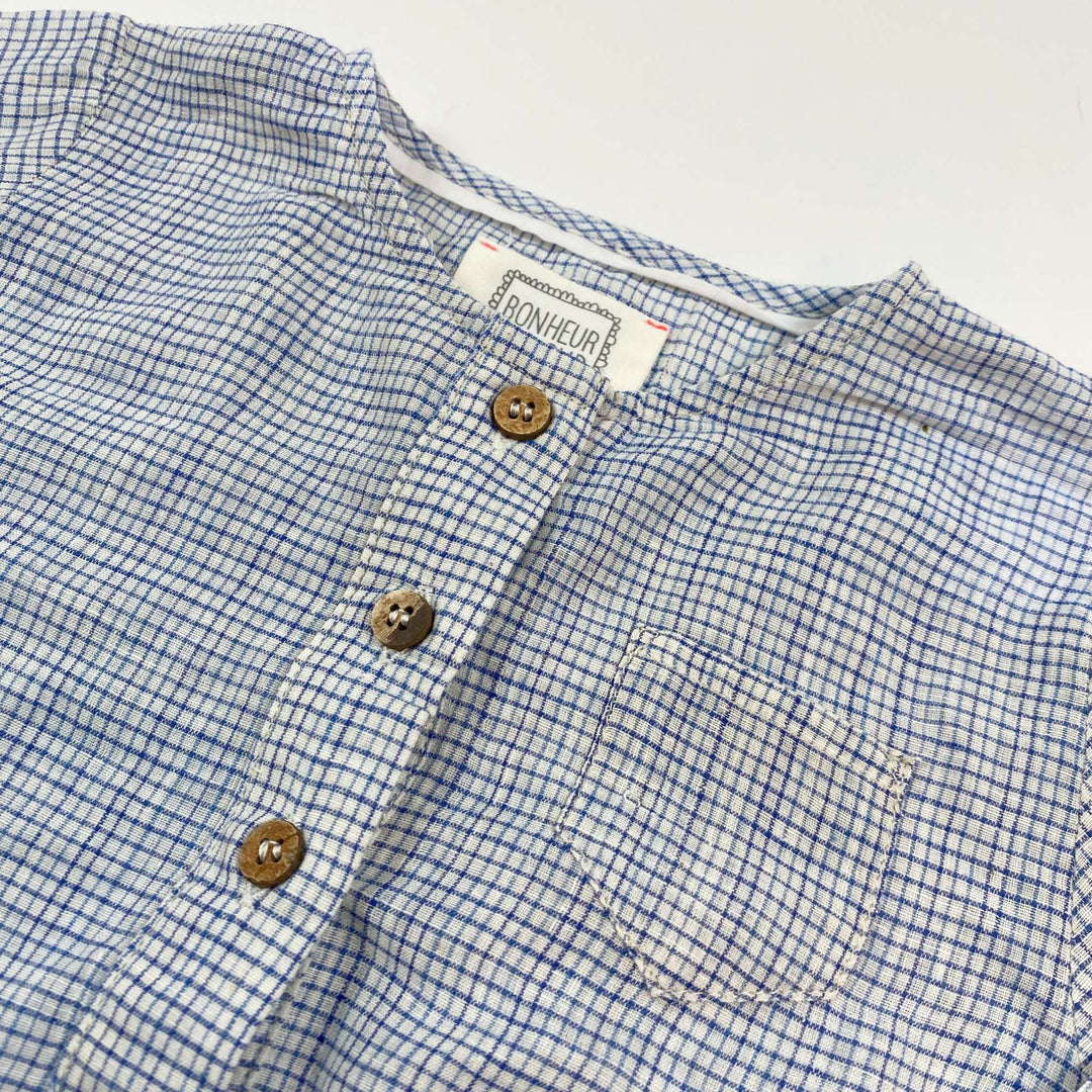 Bonheur du Jour fine blue check lightweight shirt 18M/86 2